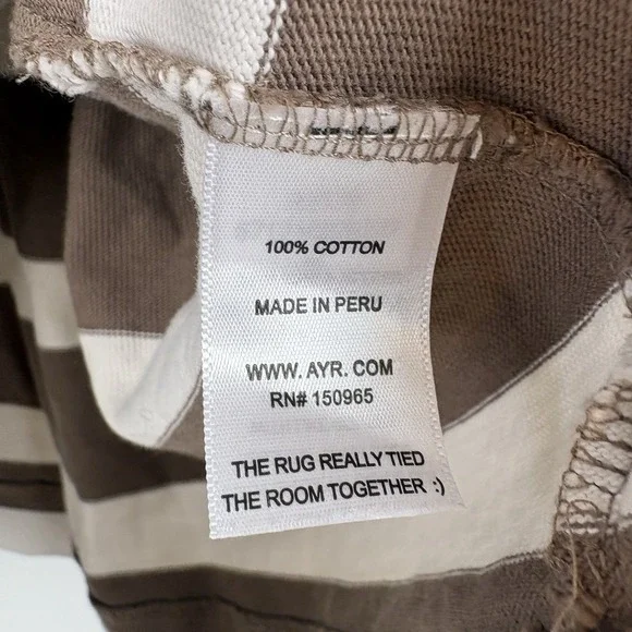 AYR The Early Mornings Striped Top Womens M Brown Ivory - Picture 10 of 12